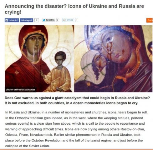 Imagens de Nossa Senhora chorando na Rússia e na Ucrânia. Será um Aviso?