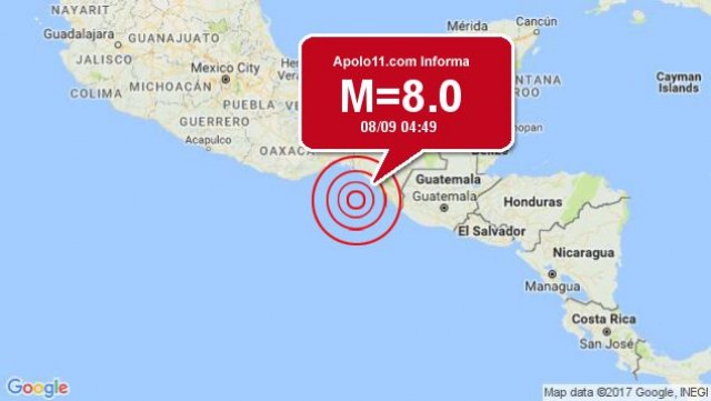 Forte terremoto de 8.1 graus, sacode sul do México, gerando alerta de tsunami para 8 países.